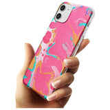 Pink, Orange & Turquoise Marbled Paper Pattern Slim TPU Phone Case for iPhone 11