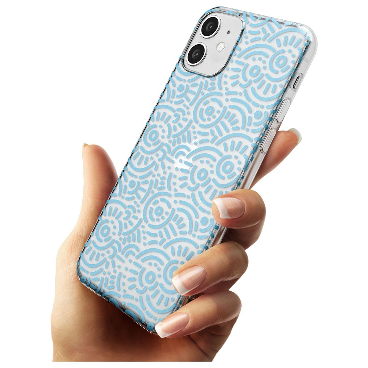 Light Blue Pattern Memphis Retro Pattern Design Slim TPU Phone Case for iPhone 11