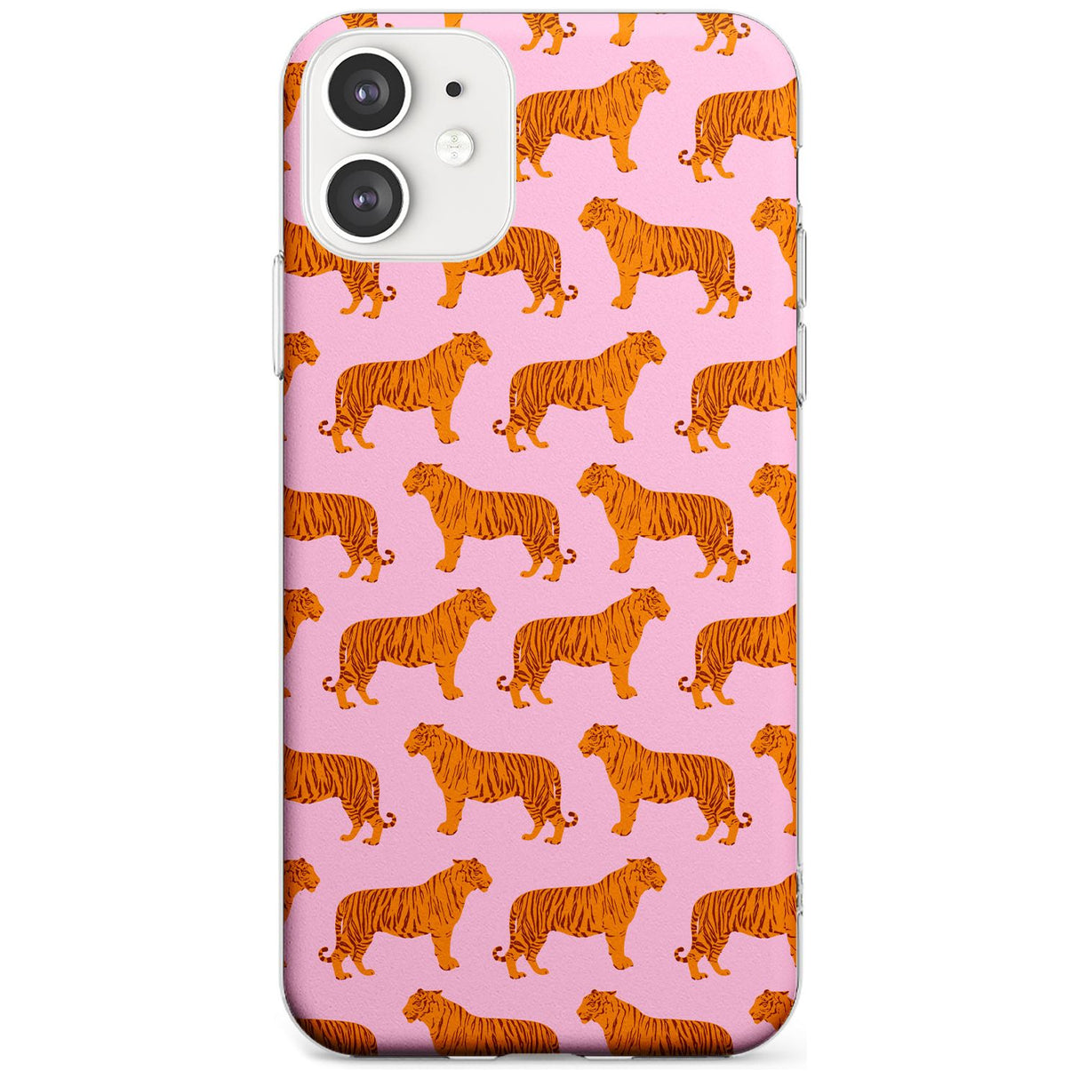 Tigers on Pink Pattern Slim TPU Phone Case for iPhone 11