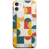 Abstract Retro Shapes: Muted Colour Mix Black Impact Phone Case for iPhone 11