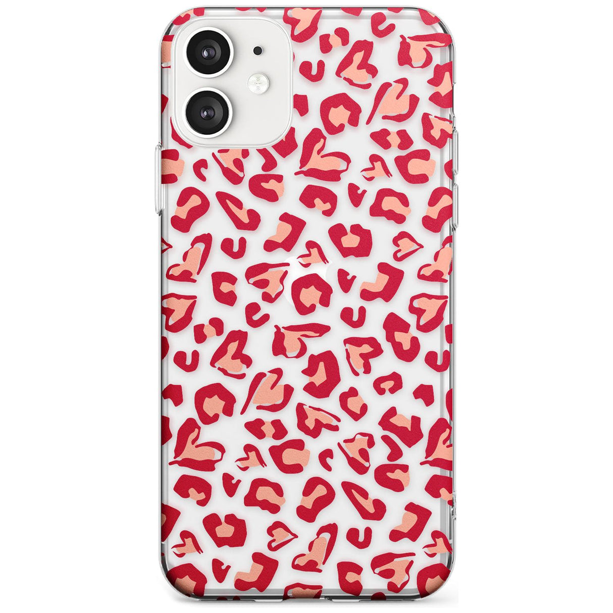 Heart Leopard Print Black Impact Phone Case for iPhone 11