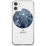 Aquarius Zodiac Transparent Design - Blue Slim TPU Phone Case for iPhone 11