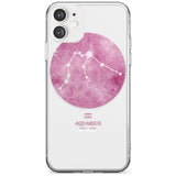 Aquarius Zodiac Transparent Design - Pink Slim TPU Phone Case for iPhone 11