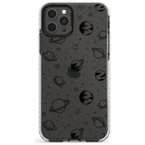 Outer Space Outlines: Black on Clear Slim TPU Phone Case for iPhone 11 Pro Max