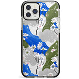 Blue & Grey Daisies Pattern iPhone Case  Black Impact Phone Case - Case Warehouse