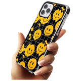 Acid Face Grid Pattern Black Impact Phone Case for iPhone 11