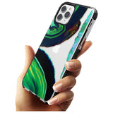 Green & Navy Gemstone Crystal Clear Design Black Impact Phone Case for iPhone 11 Pro Max