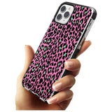 Green on Pink Leopard Print Pattern Black Impact Phone Case for iPhone 11 Pro Max