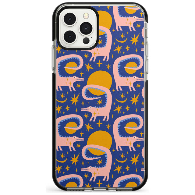 Sun Croc Pattern Black Impact Phone Case for iPhone 11