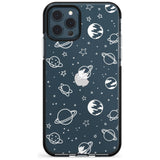 Outer Space Outlines: White on Clear Pink Fade Impact Phone Case for iPhone 11