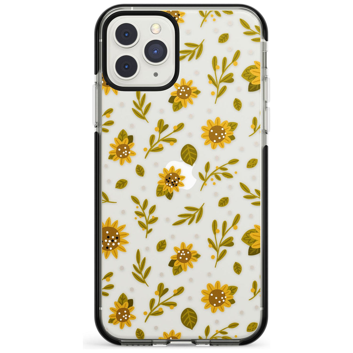 Sweet as Honey Patterns: Sunflowers (Clear) Black Impact Phone Case for iPhone 11 Pro Max