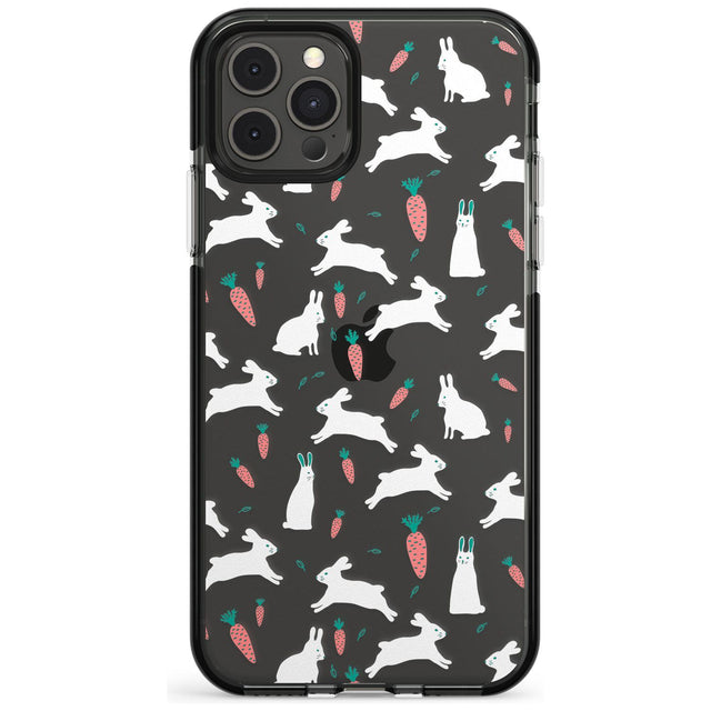 White Bunnies and Carrots Black Impact Phone Case for iPhone 11