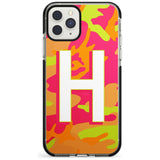 Bright Neon Camo Solid Monogram iPhone Case  Black Impact Custom Phone Case - Case Warehouse