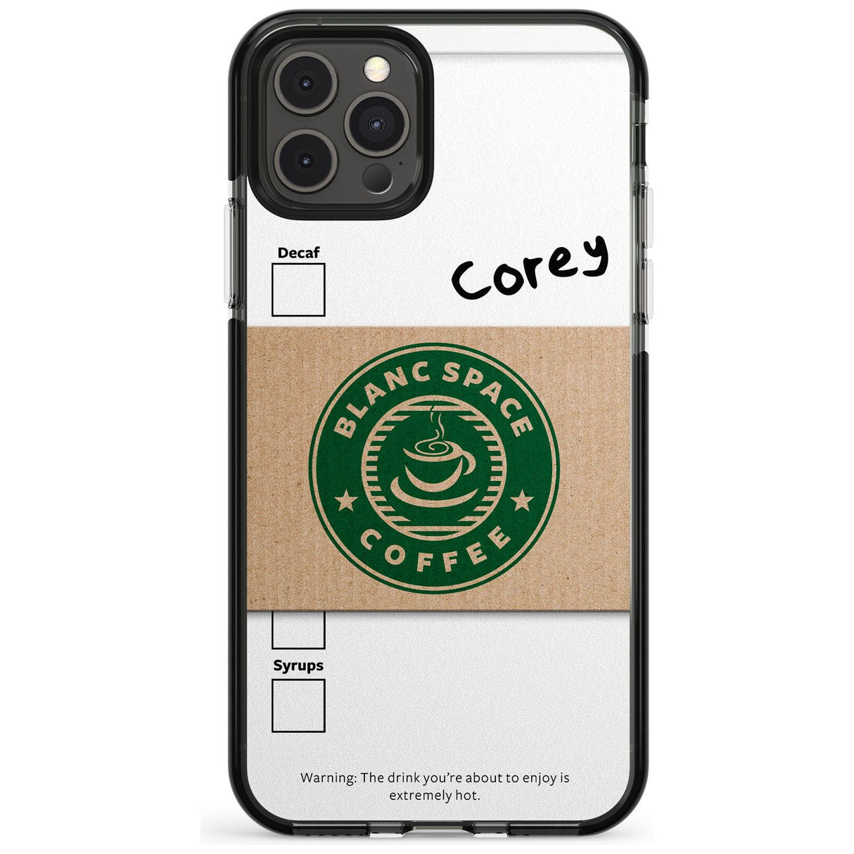 Personalised Coffee Cup Black Impact Phone Case for iPhone 11