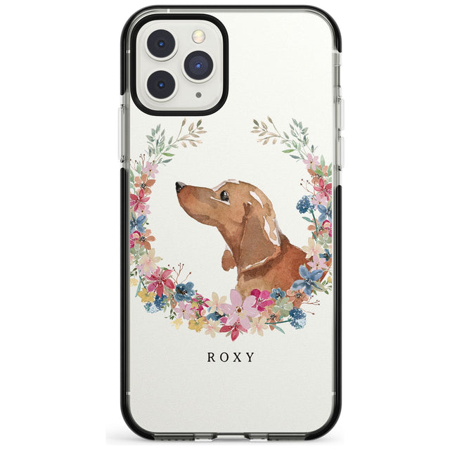 Tan Dachshund - Watercolour Dog Portrait Black Impact Phone Case for iPhone 11 Pro Max