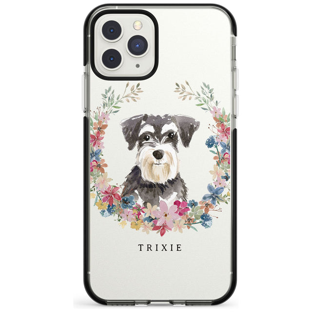 Miniature Schnauzer - Watercolour Dog Portrait Black Impact Phone Case for iPhone 11 Pro Max