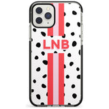 Custom Polka & Pink Stripe iPhone Case  Black Impact Custom Phone Case - Case Warehouse