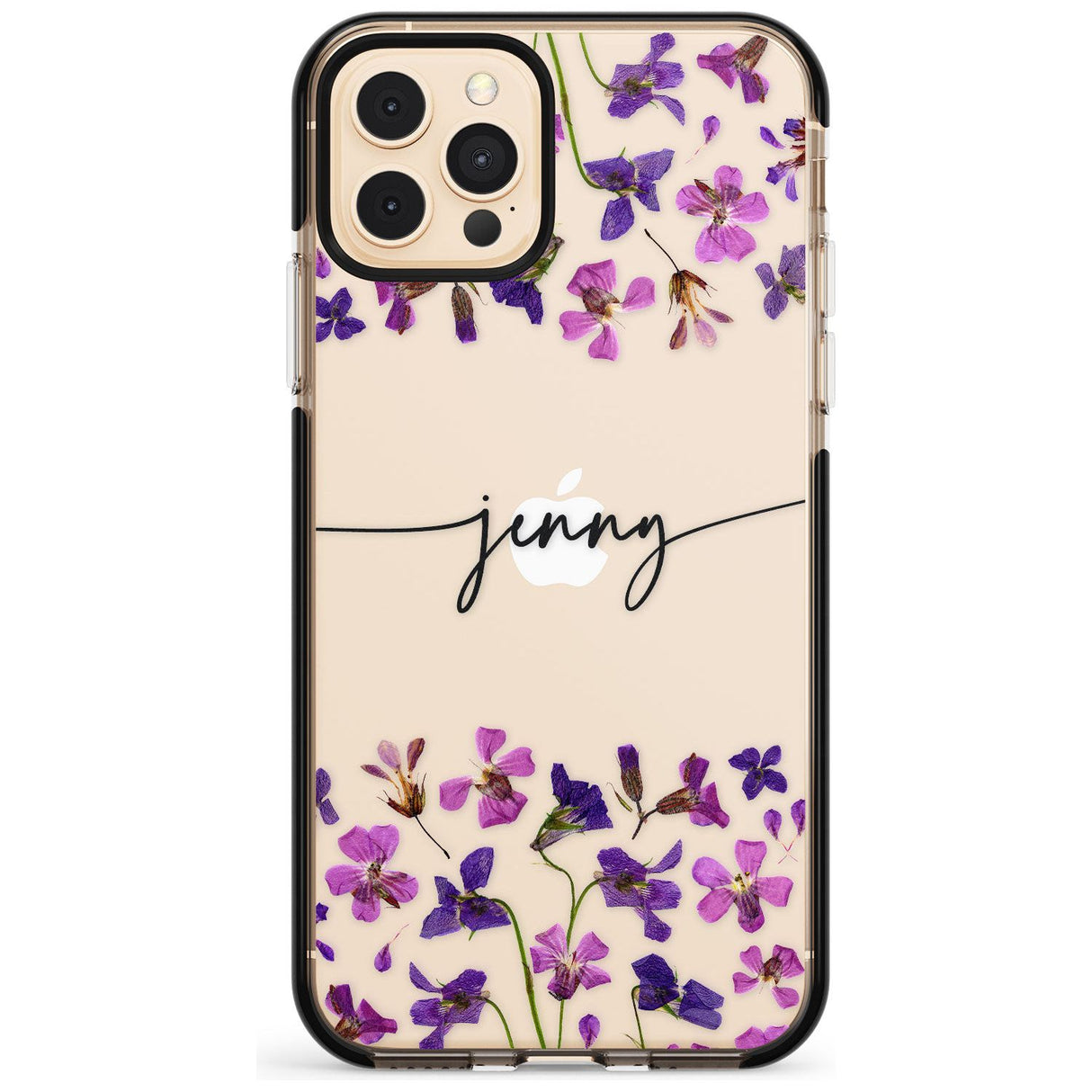 Custom Violet Flowers Pink Fade Impact Phone Case for iPhone 11