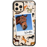 Personalised Horse Polaroid Black Impact Phone Case for iPhone 11