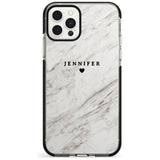 Personalised Light Grey & White Marble Pink Fade Impact Phone Case for iPhone 11