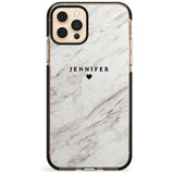 Personalised Light Grey & White Marble Pink Fade Impact Phone Case for iPhone 11