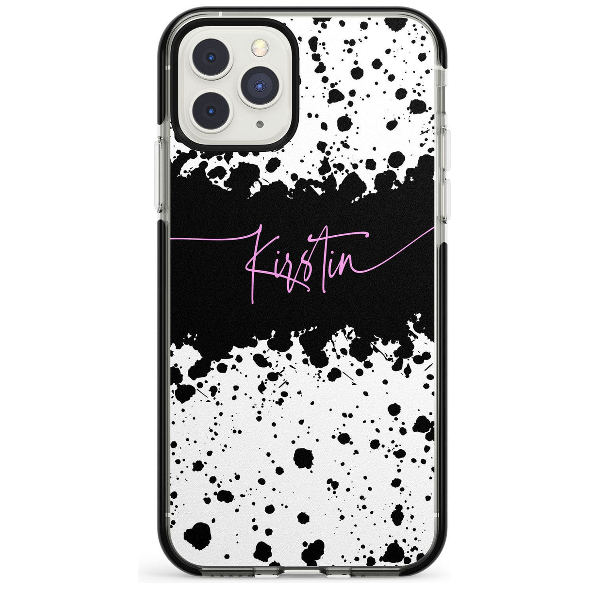 Black & White Paint Splatters iPhone Case  Black Impact Custom Phone Case - Case Warehouse