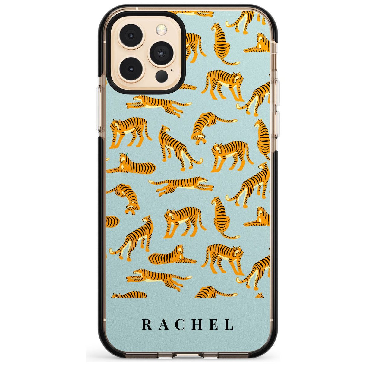 Personalised Tiger Pattern: Turquoise Pink Fade Impact Phone Case for iPhone 11