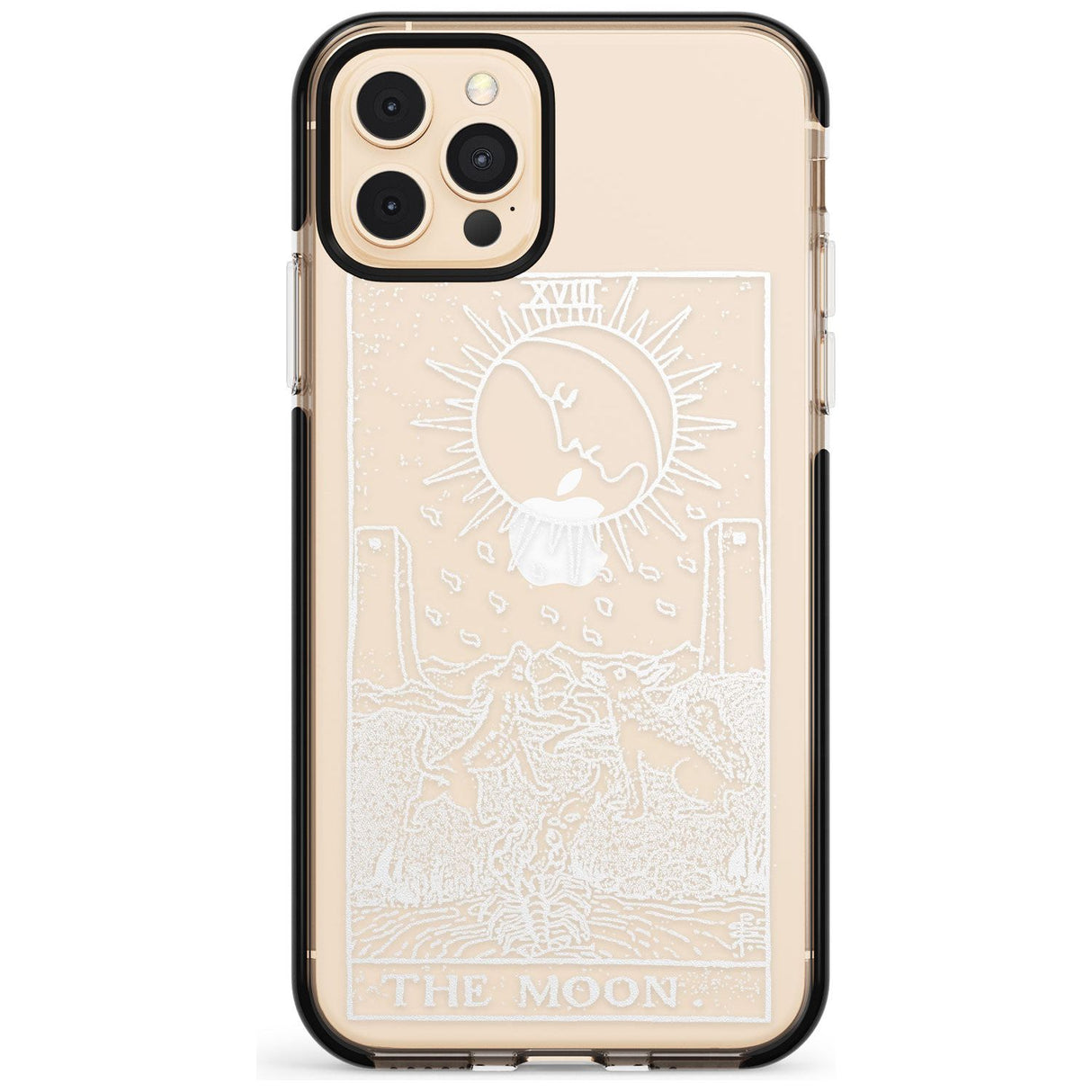 The Moon Tarot Card - White Transparent Pink Fade Impact Phone Case for iPhone 11