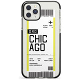 Chicago Boarding Pass iPhone Case  Black Impact Custom Phone Case - Case Warehouse