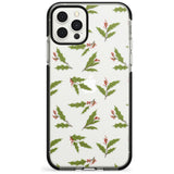 Christmas Holly Pattern Black Impact Phone Case for iPhone 11