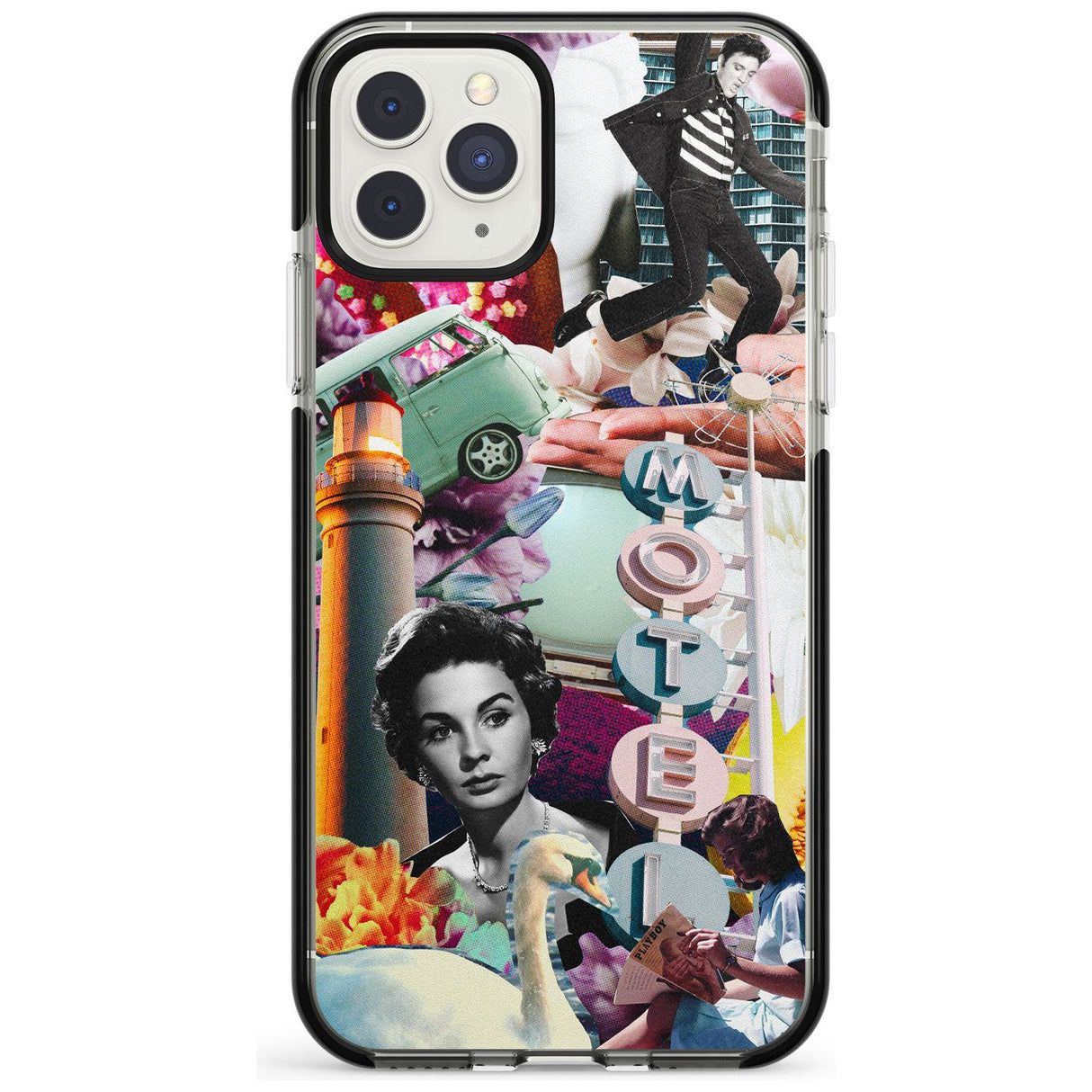 Vintage Collage: Retro Motel Black Impact Phone Case for iPhone 11 Pro Max