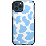 Blue and White Cow Print Black Impact Phone Case for iPhone 11