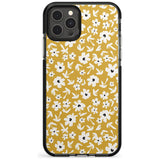 Floral Print on Mustard - Cute Floral Design Pink Fade Impact Phone Case for iPhone 11