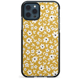 Floral Print on Mustard - Cute Floral Design Pink Fade Impact Phone Case for iPhone 11