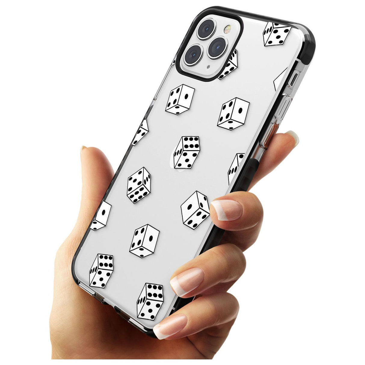 Clear Dice Pattern Black Impact Phone Case for iPhone 11