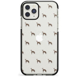 Whippet/Italian Greyhound Dog Pattern Clear Black Impact Phone Case for iPhone 11 Pro Max