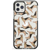 German Shepherd Watercolour Dog Pattern Black Impact Phone Case for iPhone 11 Pro Max