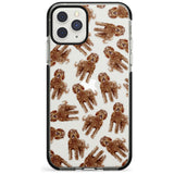 Labradoodle (Brown) Watercolour Dog Pattern Black Impact Phone Case for iPhone 11 Pro Max