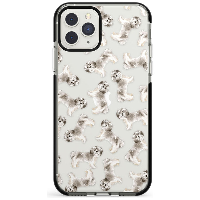 Shih tzu (Short Hair) Watercolour Dog Pattern Black Impact Phone Case for iPhone 11 Pro Max