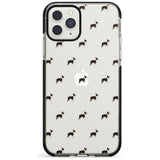 Boston Terrier Dog Pattern Clear Black Impact Phone Case for iPhone 11 Pro Max