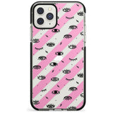 Pink Stripe Eyes iPhone Case  Black Impact Phone Case - Case Warehouse