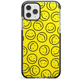 Happy Face Pattern iPhone Case  Black Impact Phone Case - Case Warehouse