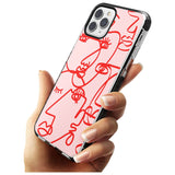 Continuous Line Faces: Red on Pink Pink Fade Impact Phone Case for iPhone 11