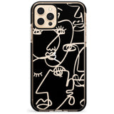 Continuous Line Faces: Clear on Black Pink Fade Impact Phone Case for iPhone 11