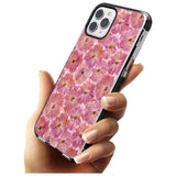 Large Pink Flowers Transparent Design Black Impact Phone Case for iPhone 11 Pro Max