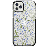 Blue Wild Flower Design Black Impact Phone Case for iPhone 11 Pro Max