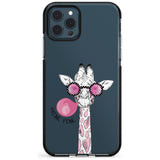 Think Pink Giraffe Black Impact Phone Case for iPhone 11