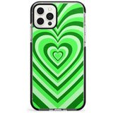 Green Heart Illusion Black Impact Phone Case for iPhone 11