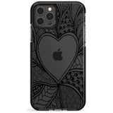 Black Henna Heart Black Impact Phone Case for iPhone 11