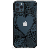 Black Henna Heart Black Impact Phone Case for iPhone 11